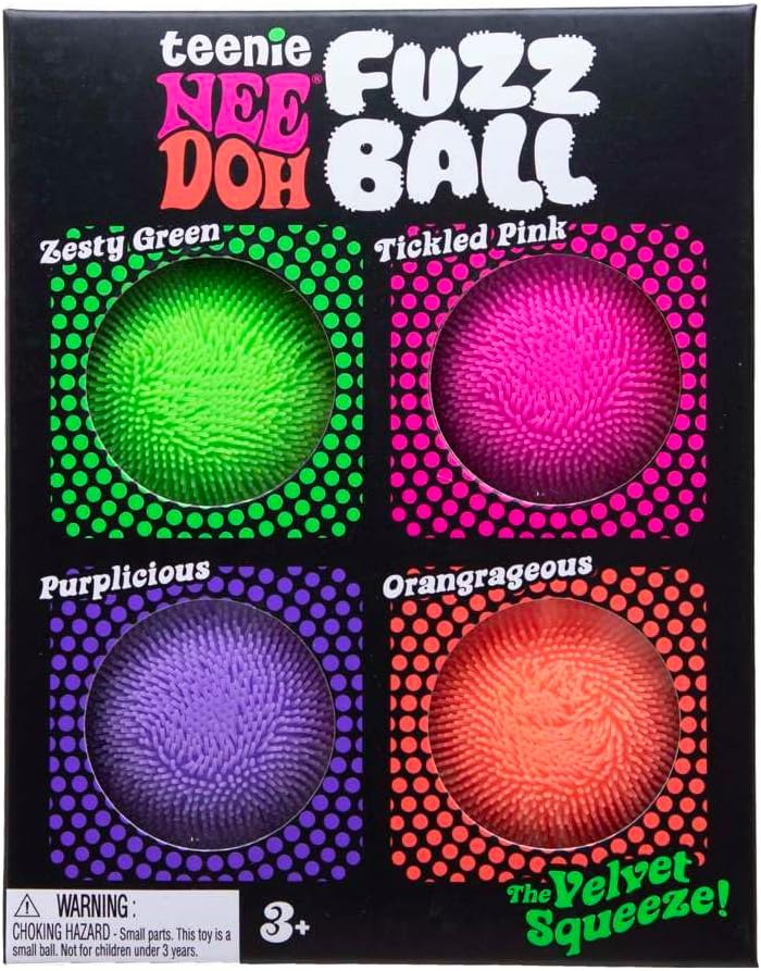 Schylling Teenie NeeDoh Fuzz Balls - 4 Pack