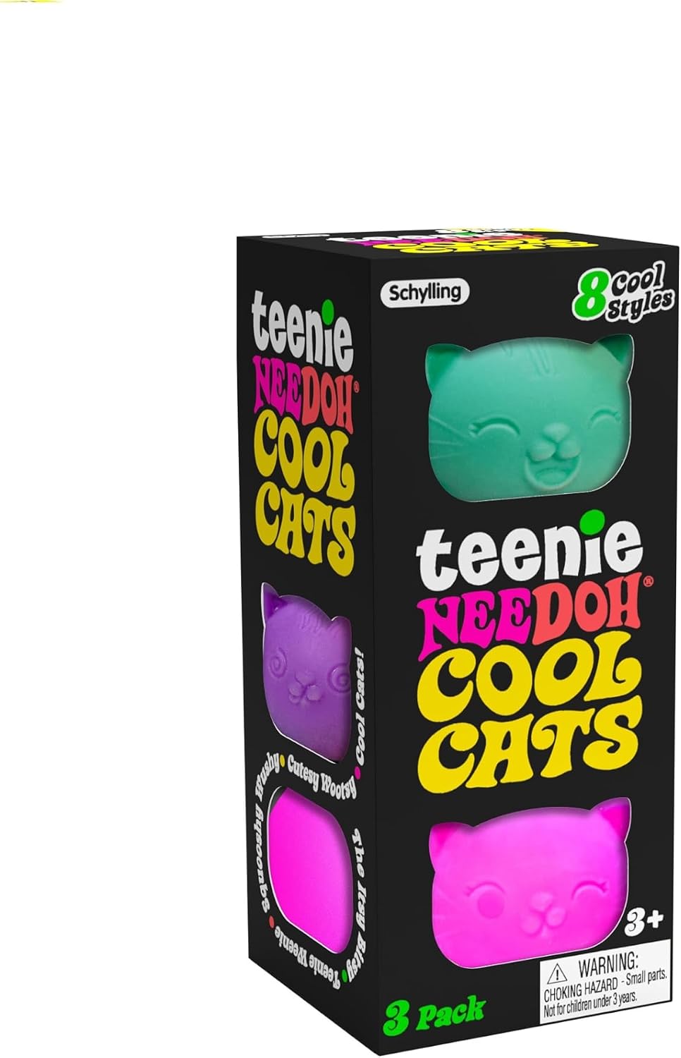 Teenie NeeDoh Cool Cats Squishy, 3 Pack