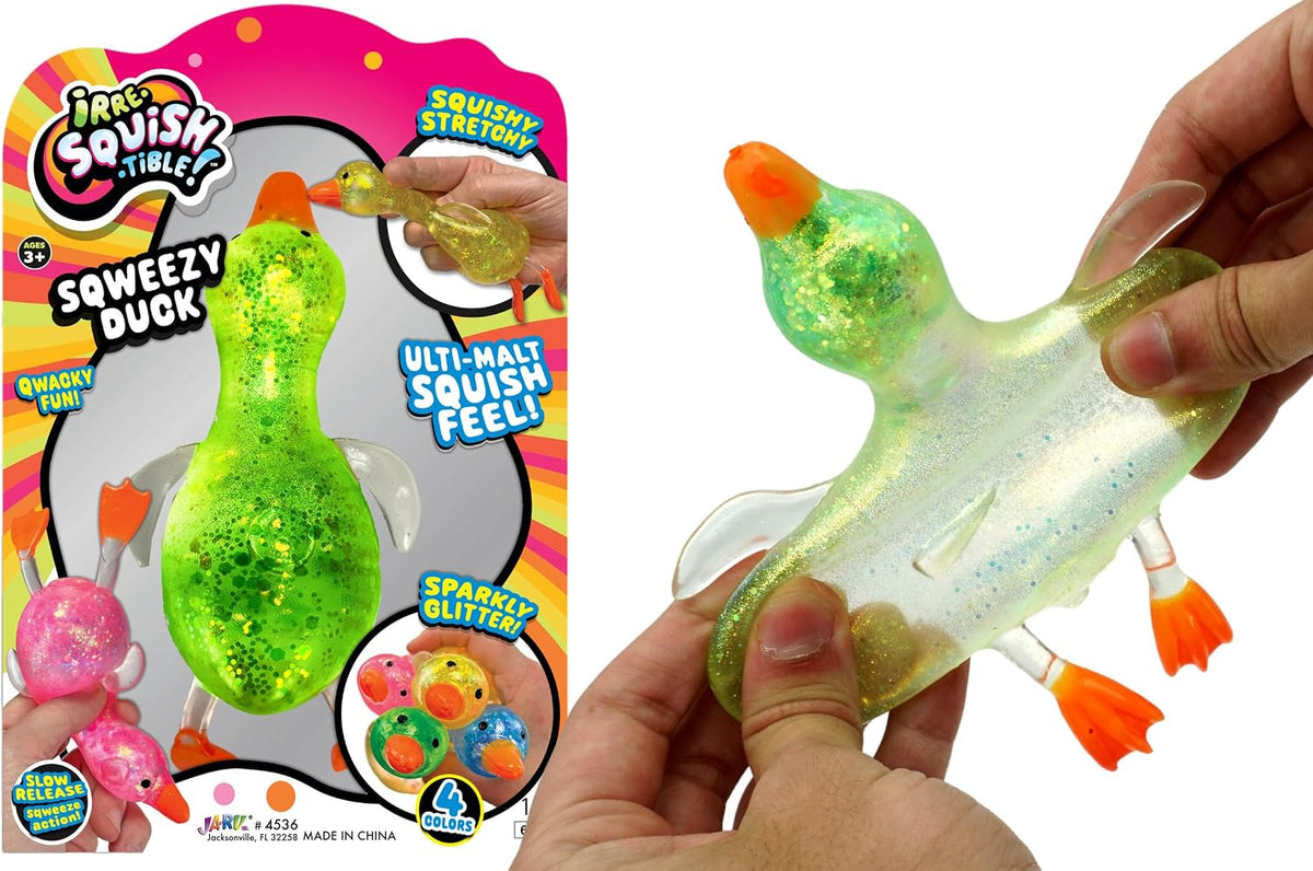 Ja-Ru Irre-Squish-Tible Sqweezy Duck Squeeze Toy (Styles May Vary)