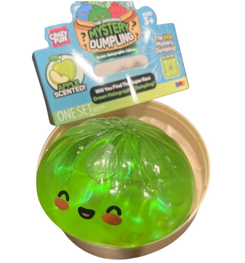Crazy Fun Mystery Dumpling Squishy, Green Holographic Edition (Styles May Vary)