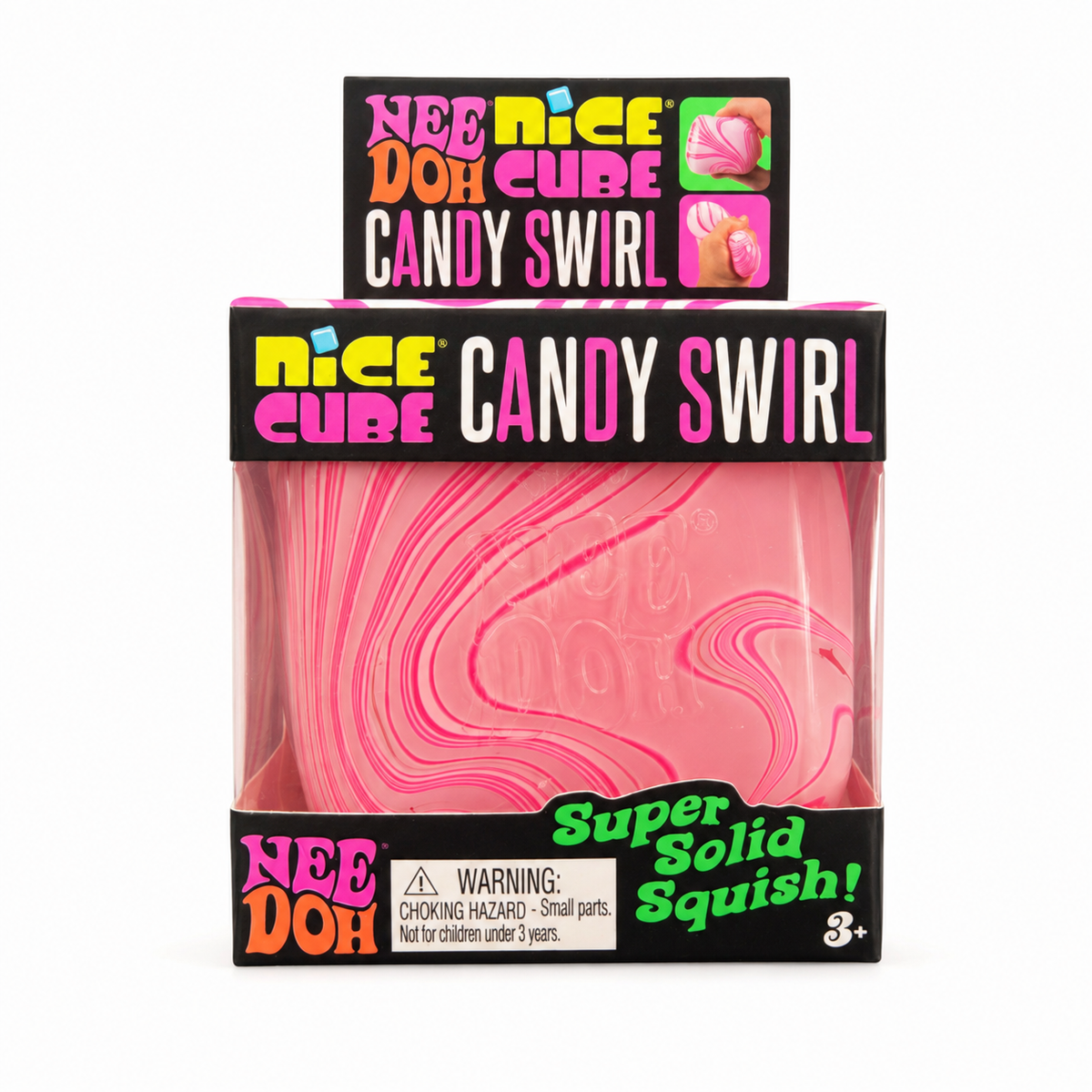 NeeDoh Nice Cube Squishy, Candy Swirl (Styles May Vary)