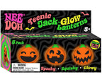 NeeDoh Teenie Jack-o'-Lantern Squishies, Glow-in-the-Dark Pumpkin 3 Pack (NeeDohween)