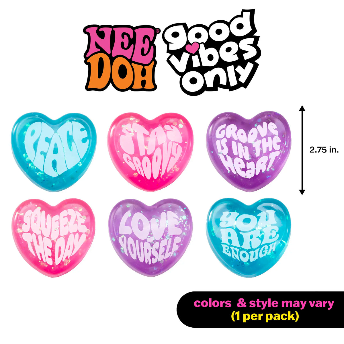 NeeDoh Good Vibes Only Heart Squishy (Styles May Vary)