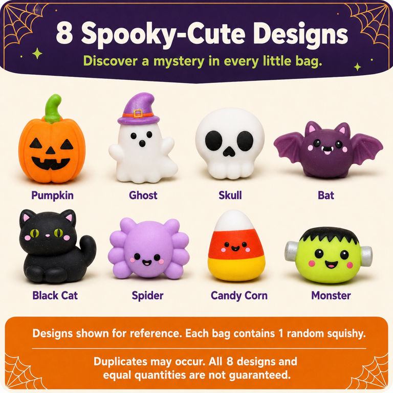 Mini Mystery Halloween Mochi Squishy, One Piece (Styles May Vary)