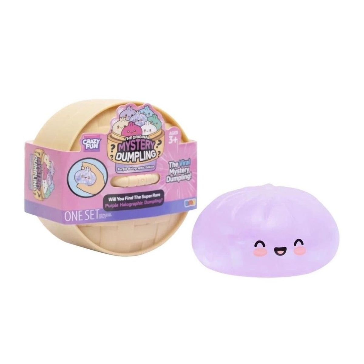 Crazy Fun Mystery Dumpling Squishy, Purple Holographic Edition (Styles May Vary)
