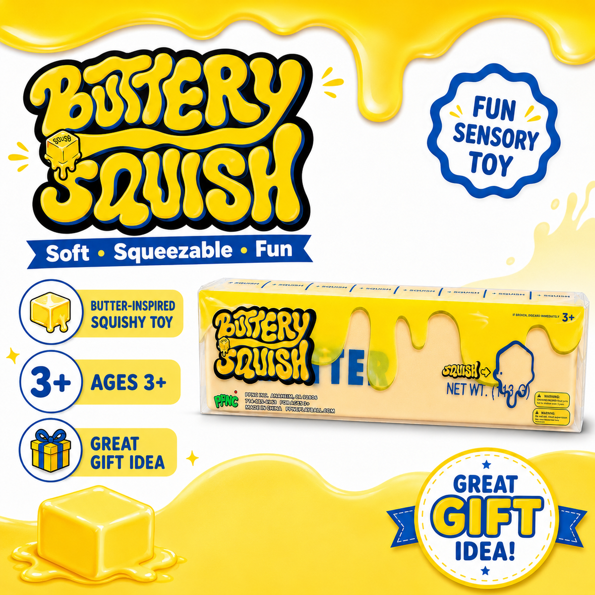 PPNC Buttery Squish — Butter Stick Squishy Squeeze Toy