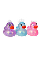 Three ORB Sugar Swaps Sparklee Ducks in purple, blue and pink glitter