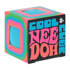 NeeDoh Cool Cube box with a neon border and a blue window
