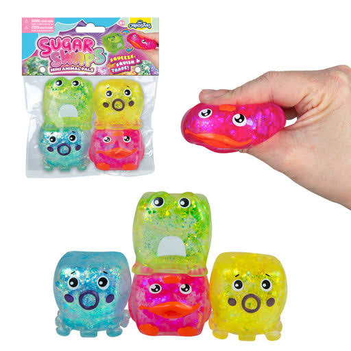 ORB Sugar Swaps Mini Animal Pals Squeeze Toy, 4 Pack