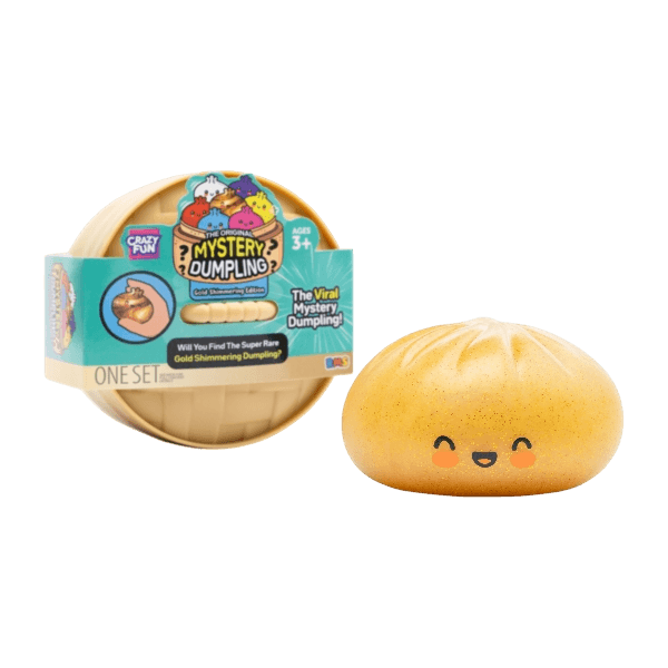 Crazy Fun Mystery Dumpling Squishy, Gold Shimmering (Styles May Vary)