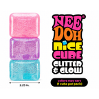 NeeDoh Nice Cube Squishy, Glitter and Glow (Styles May Vary)