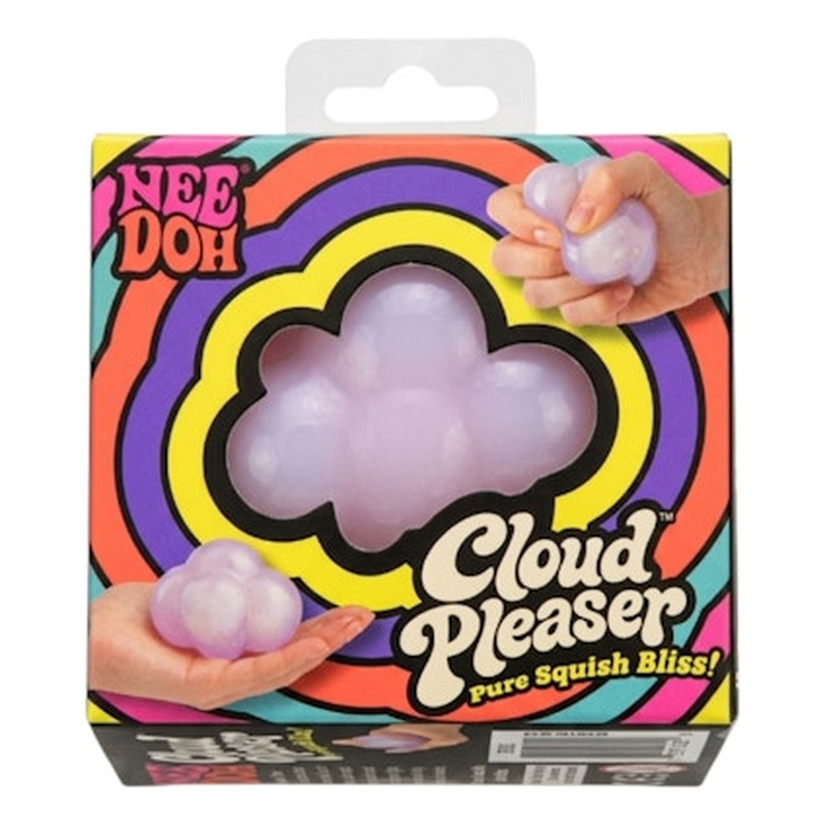 NeeDoh Cloud Pleaser Squishy, a lavender cloud-shaped squishy in its packaging
