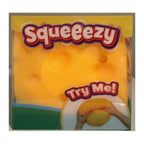Sunny Days Squeeeezy Cheese Squishy, a yellow cheese block squishy in its packaging