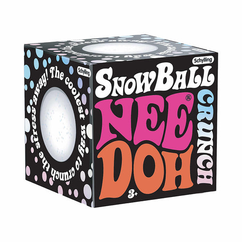 NeeDoh Snow Ball Crunch in its black box