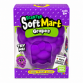 SoftMart scented grape squishy, a cluster of purple grapes, in its package