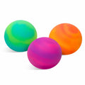 Three NeeDoh Swirl The Groovy Glob squishies in marbled green, pink and orange